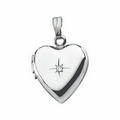 Sterling Silver .01 CTW Diamond Accented Heart Locket